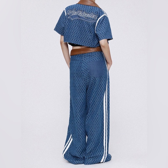 AELFRIC EDEN LEATHER WAIST UNISEX BAGGY JEANS Men’s Size 32 Women’s Size 12 NWT - Picture 4 of 7